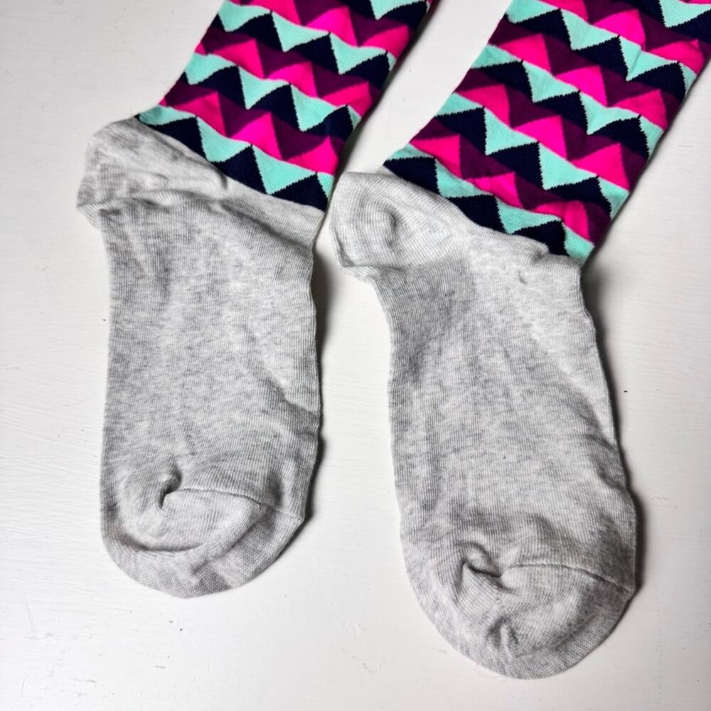 J.Crew Patterned Dressy Casual Crew Style Pink, Blue, Gray Socks - Picture 3 of 7